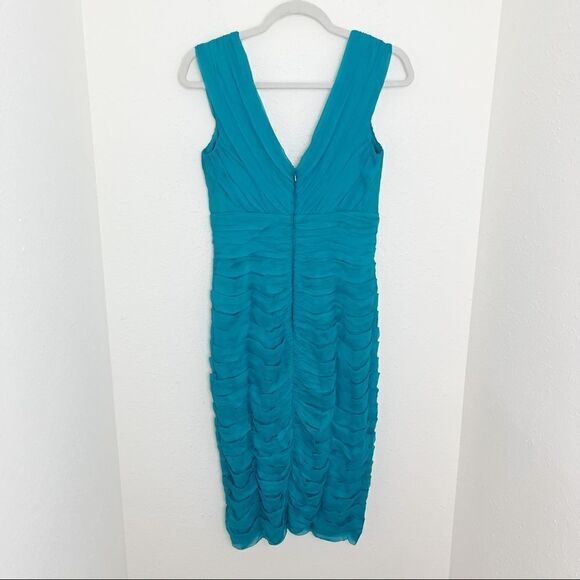 Tadashi Collection Teal Silk Multi Layer Dress - Picture 7 of 12